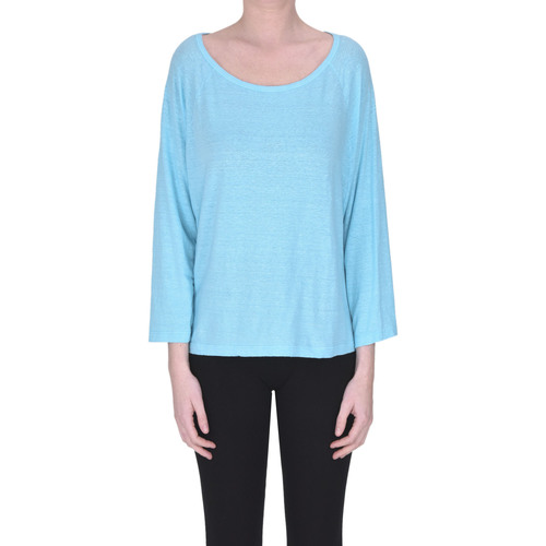 Abbigliamento Donna T-shirts a maniche lunghe Base Milano T-shirt in lino TPS00003127AE Blu