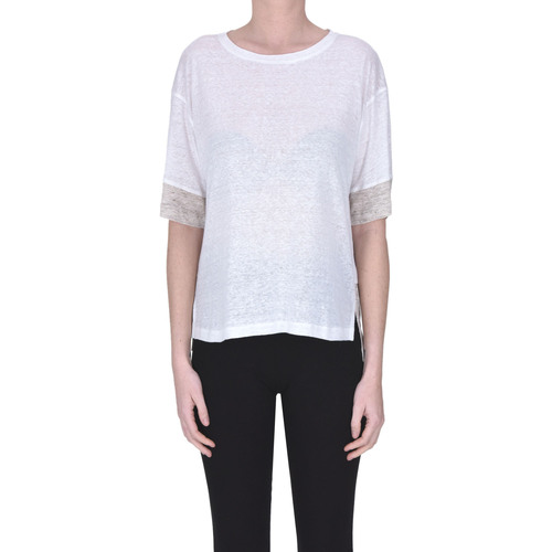 Abbigliamento Donna T-shirt & Polo Purotatto T-shirt in lino TPS00003118AE Bianco