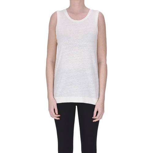 Abbigliamento Donna Top / T-shirt senza maniche Wool&co Tank top in lino TPT00003070AE Bianco