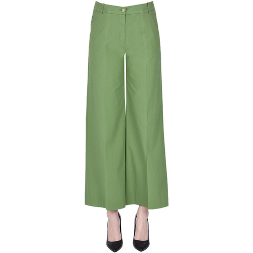 Abbigliamento Donna Chino 1961 Milano Pantaloni gamba ampia in cotone PNP00003144AE Verde