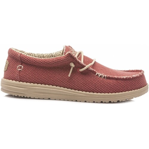 Scarpe Uomo Sneakers Hey Dude Shoes Hey Dude Wally Braided Rosso