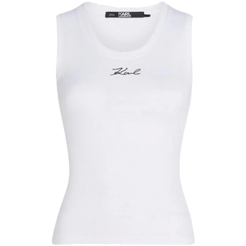 Abbigliamento Donna Top / T-shirt senza maniche Karl Lagerfeld  Bianco