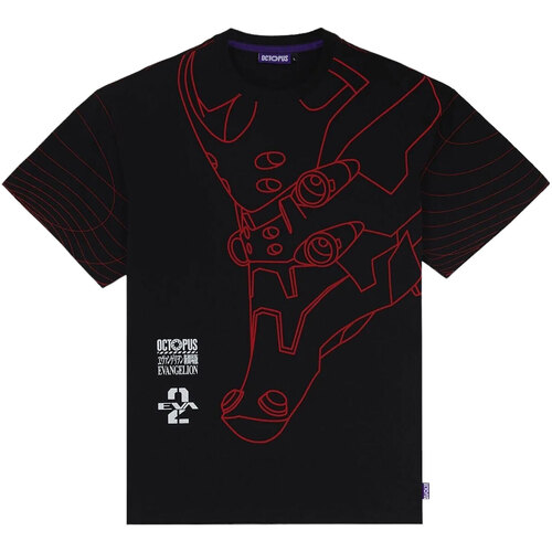 Abbigliamento Uomo T-shirt maniche corte Octopus EVANGELION - EVA 02 FLOWING  TEE Nero