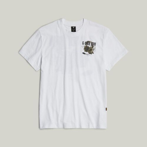 Abbigliamento Uomo T-shirt & Polo G-Star Raw D24687-C372 HEADPHONES-110 WHITE Bianco