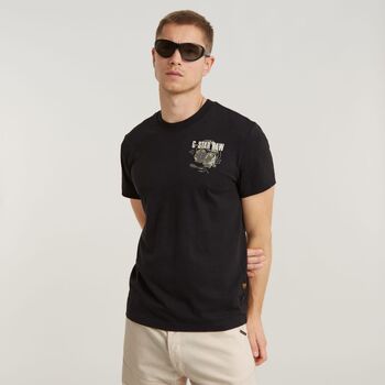 Abbigliamento Uomo T-shirt & Polo G-Star Raw D24687-C372 HEADPHONES-DK BLACK Nero
