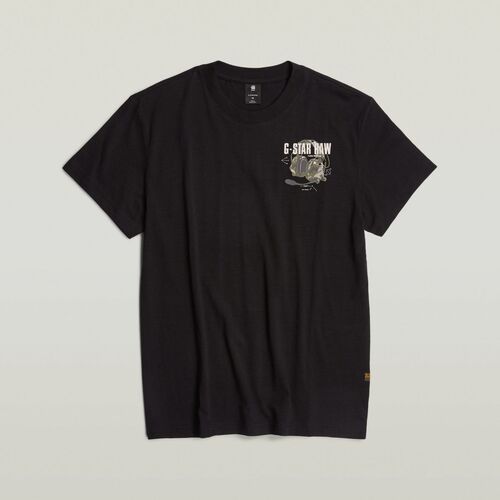 Abbigliamento Uomo T-shirt & Polo G-Star Raw D24687-C372 HEADPHONES-DK BLACK Nero
