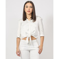 Image of Camicia Fracomina Camicia cropped con nodo in raso067