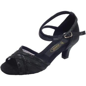 Scarpe Donna Sandali Vitiello Dance Shoes Scarpa donna ballo latino-americano nappa satinato  nero rete c nero