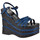 Scarpe Donna Sneakers No End Glitter Zeppa140 Blu