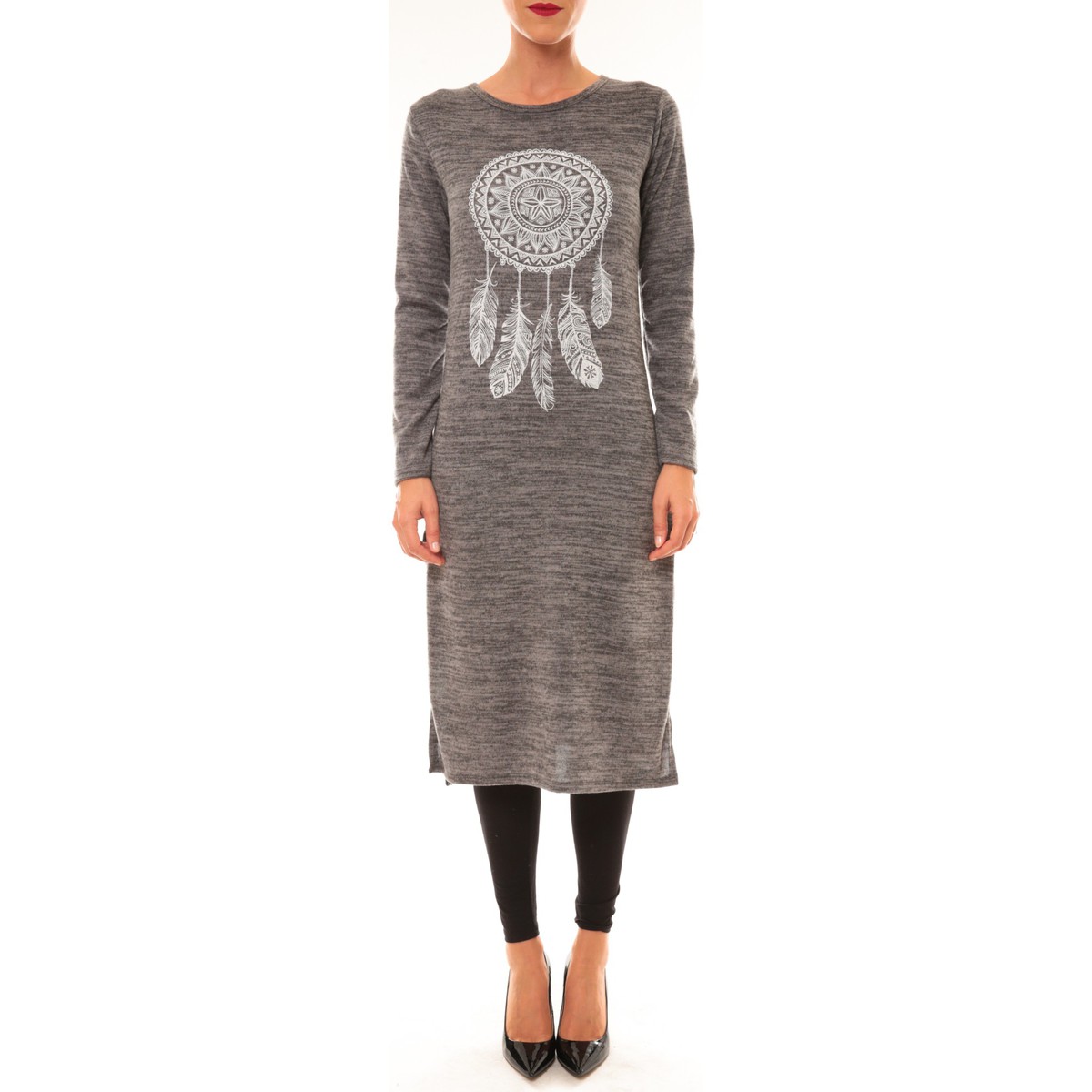 Abbigliamento Donna Vestiti By La Vitrine Robe Plume gris Grigio