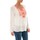 Abbigliamento Donna T-shirts a maniche lunghe Barcelona Moda Top Pink Blanc Broderie Corail Bianco