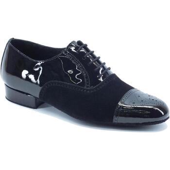 Scarpe Uomo Sandali sport Vitiello Dance Shoes 291B Camoscio Nero / Vernice Nero Bufalo Tacco Nero