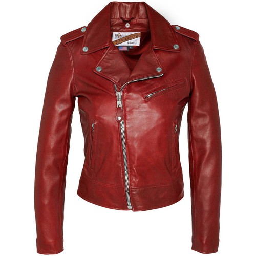 Abbigliamento Donna Giacche Schott VESTE PERFECTO LCW1601D  SANS CEINTURE  Rouge Rosso