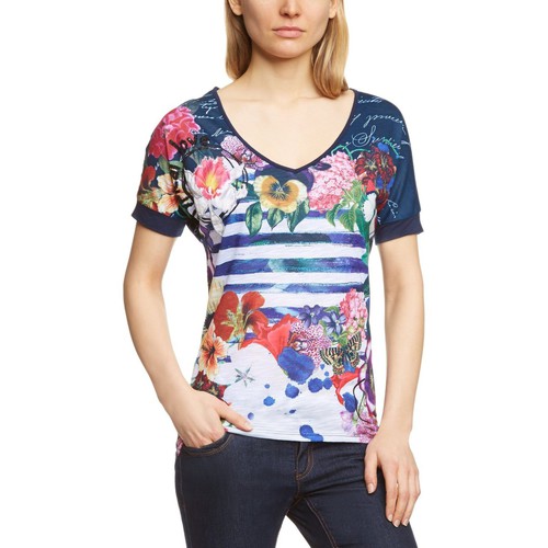 Abbigliamento Donna T-shirt maniche corte Desigual TEE SHIRT AMPLE Blu