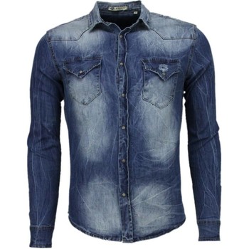 Abbigliamento Uomo Camicie maniche lunghe Enos 25408116 Blu