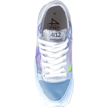 Quattrobarradodici Sneaker in camoscio AZZURRO con tessuto e stampa floreale Blu