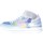 Scarpe Donna Sneakers basse Quattrobarradodici Sneaker in camoscio AZZURRO con tessuto e stampa floreale Blu