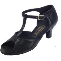 Scarpe Donna Ballerine Vitiello Dance Shoes Scarpe da ballo donna latino in satinato nero con tacco 50R Nero