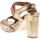 Scarpe Donna Sandali Car Shoe Sandalo con fibbia alla caviglia in pelle ORO anticato Oro