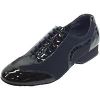 Scarpe Uomo Sandali sport Vitiello Dance Shoes Scarpa ballo uomo tessuto elasticizzato vernice nera rialzo 2,5 nero