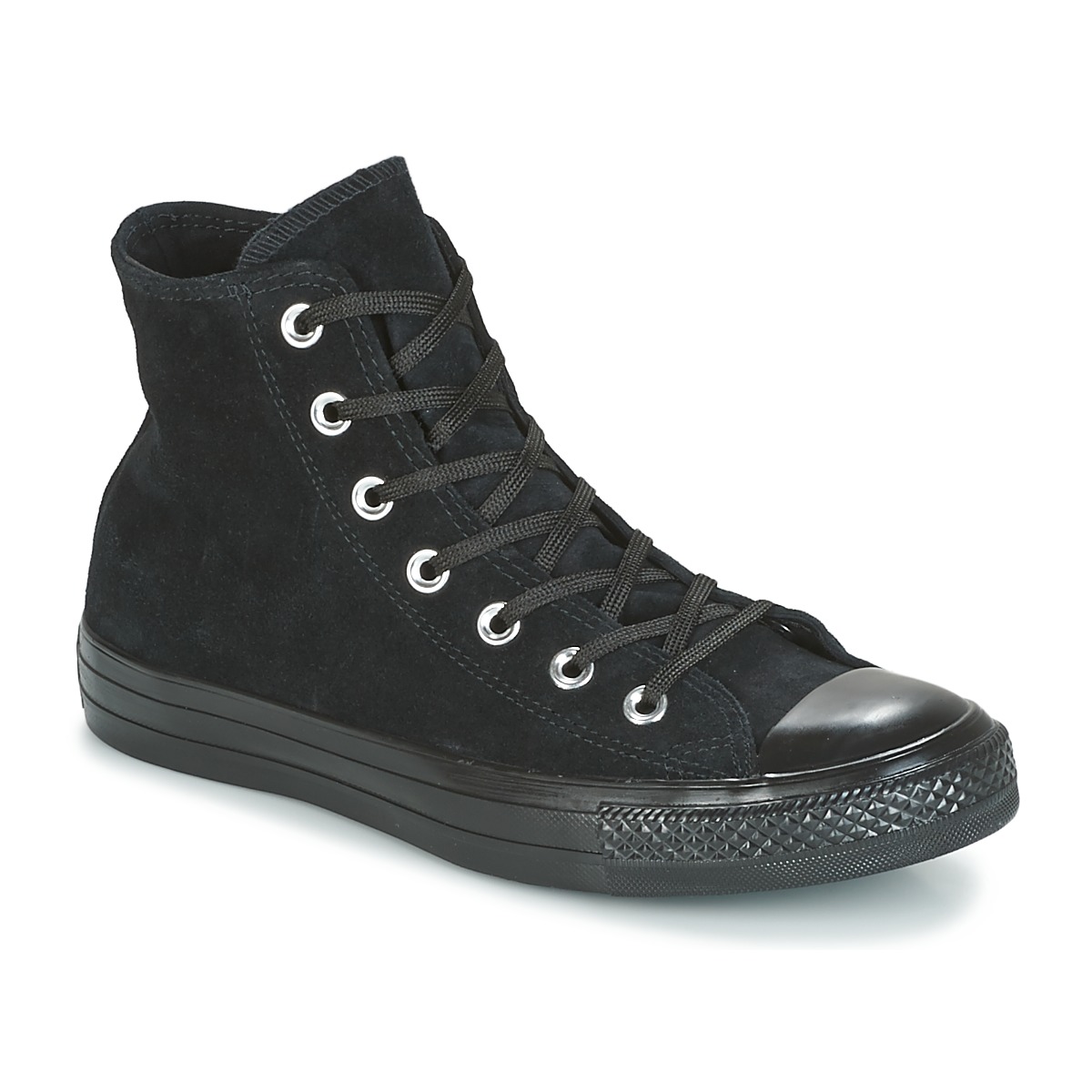 Scarpe Donna Sneakers alte Converse CHUCK TAYLOR ALL STAR MONO PLUSH SUEDE HI BLACK/BLACK/BLACK Nero