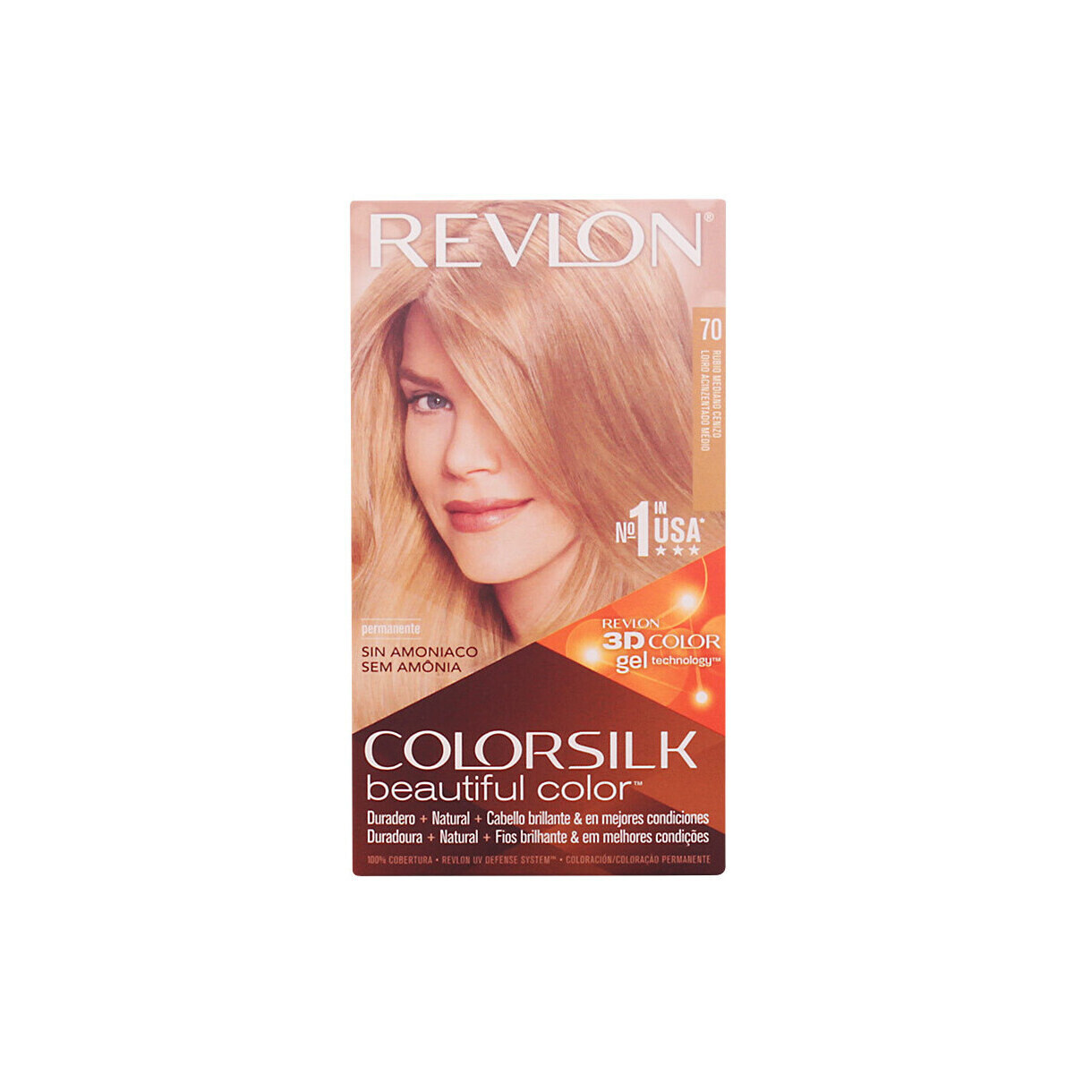 Bellezza Donna Tinta Revlon Colorsilk Tinte 70-rubio Medio Ceniza 