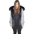 Image of Parka K-Zell Parka donna invernale con pelliccia nero eco giacca giubbotto p