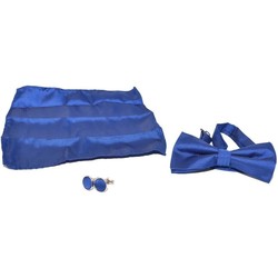 Abbigliamento Uomo Cravatte e accessori Malu Shoes Set coordinato uomo papillon con gemelli e pochette blu linea b Blu
