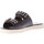 Scarpe Donna Sandali Saint Laurent sandalo espadrillas in pelle NERO con borchie Nero