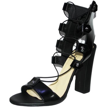 Image of Sandali Malu Shoes Scarpe Sandali tacco doppio nero art.st9098 made in italy accessori bo