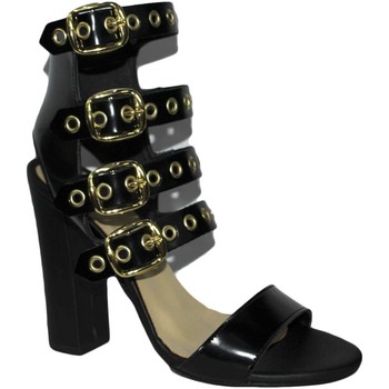 Scarpe Donna Sandali Malu Shoes Sandali tacco doppio nero pelle art.st9048 made in italy access Nero
