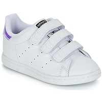 Scarpe Bambina Sneakers basse adidas Originals STAN SMITH CF I Bianco / Argento