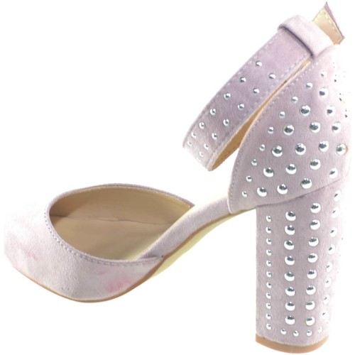 Scarpe Donna Décolleté Malu Shoes Decollete' aperto scarpe donna a punta in camoscio rosa con tac Rosa