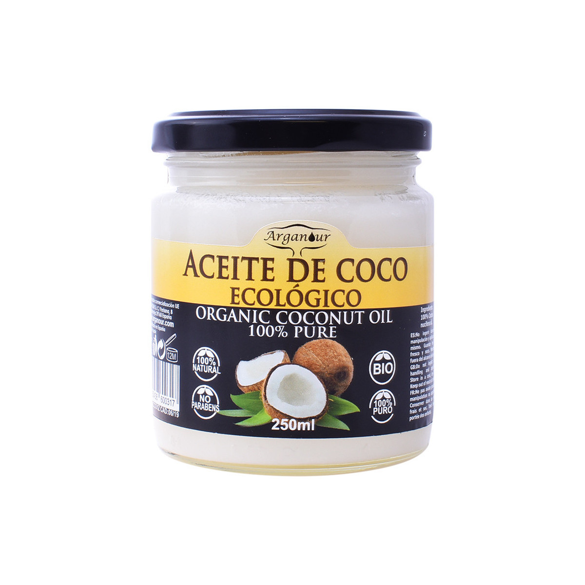 Bellezza Idratanti & nutrienti Arganour Aceite De Coco Ecológico Organic Coconut Oil 100% Pure 