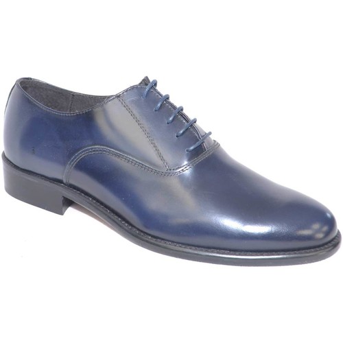 Scarpe Uomo Derby & Richelieu Malu Shoes Scarpe uomo francesina blu pelle lucida fondo cuoio antiscivolo Blu