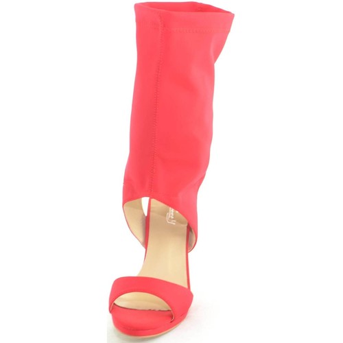 Scarpe Donna Sandali Malu Shoes sandali donna tacco in lycra elastene con gambale alto rosso gl Rosso