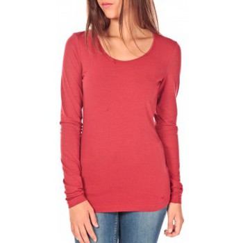 Abbigliamento Donna T-shirts a maniche lunghe Tom Tailor Lara Stretch Longsleeve Rouge Rosso