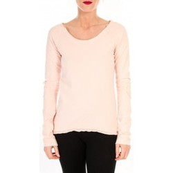 Abbigliamento Donna T-shirts a maniche lunghe By La Vitrine T-shirt Empiècement Pailleté 2119 Rose Poudre Rosa