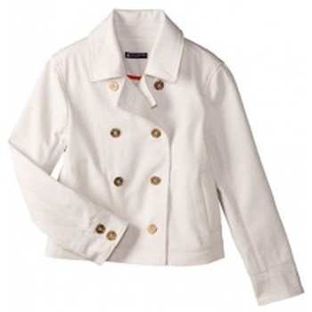 Abbigliamento Donna Cappotti Petit Bateau Caban femme volume court en serge 32318 07 Blanc Bianco