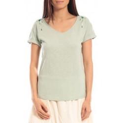 Abbigliamento Donna T-shirt maniche corte Blune T-shirt Larmes de Joie LJ-TF01E13 Vert Verde