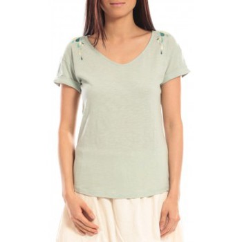 Abbigliamento Donna T-shirt maniche corte Blune T-shirt Larmes de Joie LJ-TF01E13 Vert Verde