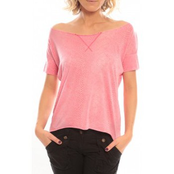 Abbigliamento Donna T-shirt maniche corte So Charlotte Tight short sleeves Tee all snake T53-406-00 Rose Rosa