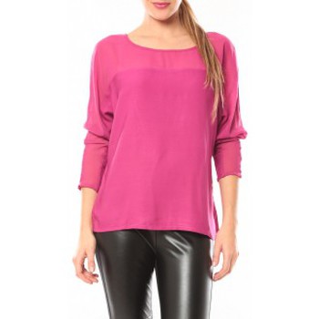 Abbigliamento Donna T-shirts a maniche lunghe Vero Moda Melnes 7/8 Top 10106830 Fushia Rosa