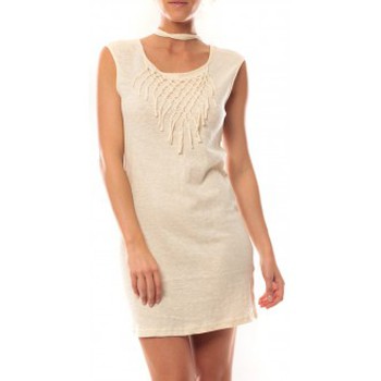 Image of Vestiti Vero Moda Starlight SL Mini Dress 10107349 Beige