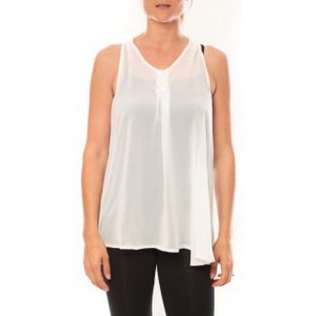Abbigliamento Donna Top / T-shirt senza maniche De Fil En Aiguille Débardeur may&co 882 Blanc Bianco