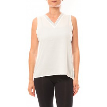 Abbigliamento Donna Top / T-shirt senza maniche De Fil En Aiguille Débardeur Voyelle L147 Blanc Bianco