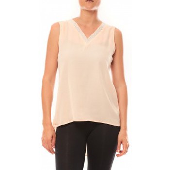 Abbigliamento Donna Top / T-shirt senza maniche De Fil En Aiguille Débardeur Voyelle L147 Rose Rosa