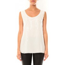 Abbigliamento Donna Top / T-shirt senza maniche De Fil En Aiguille Débardeur Victoria & Karl MX0660 Blanc Bianco