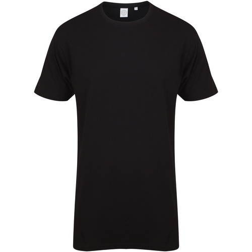 Abbigliamento Uomo T-shirts a maniche lunghe Skinni Fit Dipped Hem Nero