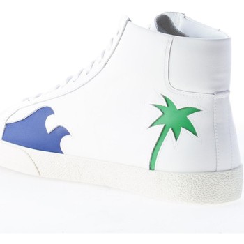 Saint Laurent Uomo sneaker in pelle BIANCO con dettaglio palme colorate Bianco